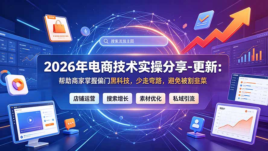 2026年电商技术实操分享-更新7月:帮助商家掌握偏门黑科技,少走弯路,避免被割韭菜-副业网