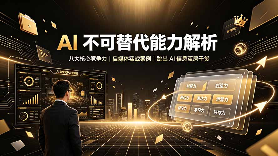 付费文章：AI 不可替代能力解析▸八大核心竞争力｜自媒体实战案例｜跳出 AI 信息茧房干货-副业网