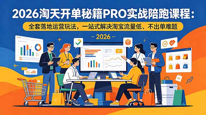 2026淘天开单秘籍PRO实战陪跑课程-更新:全套落地运营玩法,一站式解决淘宝流量低、不出单难题-副业网