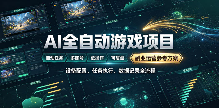 AI全自动游戏躺賺副业：日入几百，稳定运行三年的项目！【揭秘】-副业网