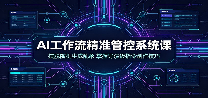 AI工作流精准管控系统课:摆脱随机生成乱象,掌握导演级指令创作技巧-副业网