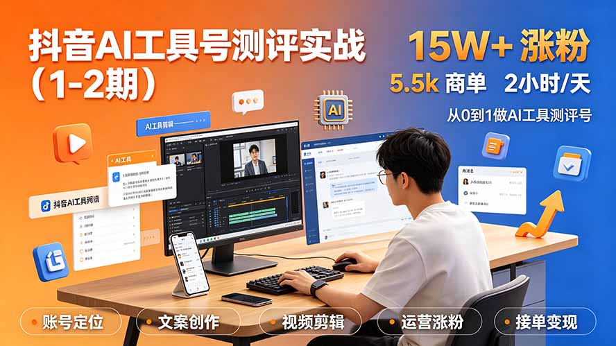 抖音AI工具号测评实战(1-2期-副业网