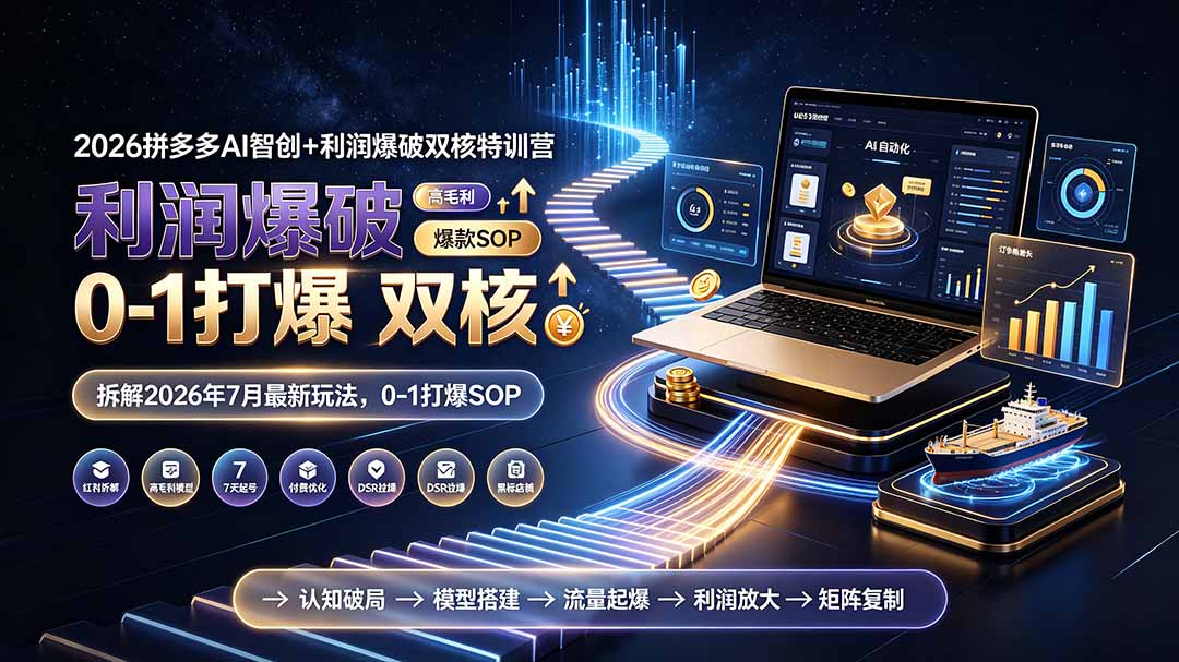 图片[2]-2026拼多多AI智创+利润爆破双核特训营-更新：拆解2026年7月最新玩法，0-1打爆SOP-副业网