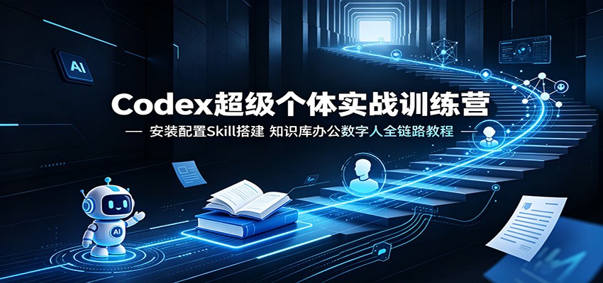 Codex超级个体实战训练营：安装配置Skill搭建，知识库办公数字人全链路教程-副业网