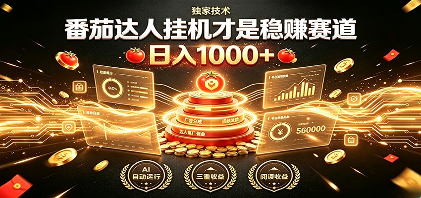 别再瞎找副业!番茄达人挂机才是稳赚赛道 日入1000+-副业网