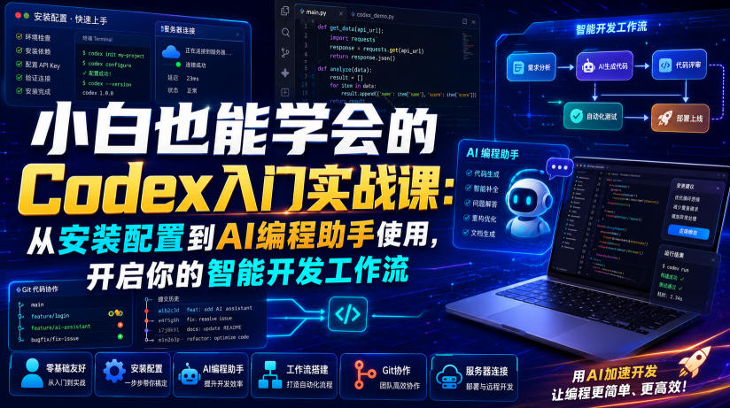 小白也能学会的Codex入门实战课：从安装配置到AI编程助手使用，开启你的智能开发工作流-副业网