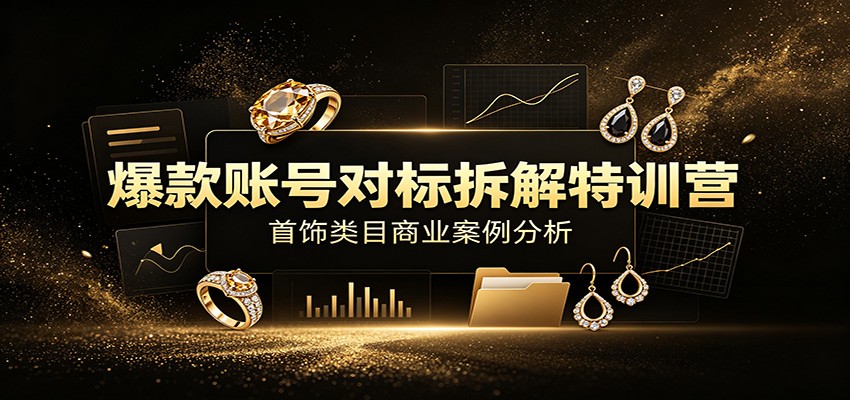 爆款账号对标拆解特训营:首饰类目商业案例分析,配套完整资料内容-副业网