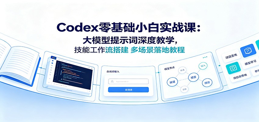 Codex零基础小白实战课：大模型提示词深度教学，技能工作流搭建多场景落地教程-副业网
