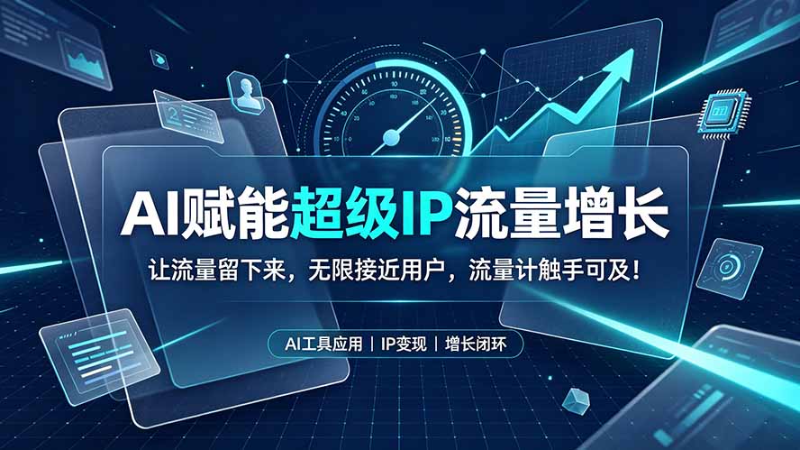 AI赋能超级IP流量增长：让流量留下来，无限接近用户，流量计触手可及！-副业网