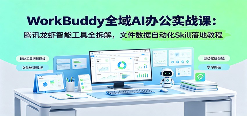WorkBuddy全域AI办公实战课:腾讯龙虾智能工具全拆解,文件数据自动化Skill落地教程-副业网