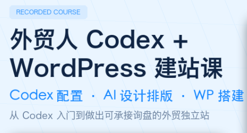 外贸人Codex + WordPress建站课-副业网