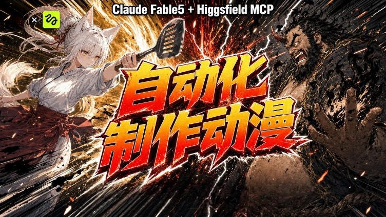 AI自动化动漫制作！Claude Fable 5接入Higgsfield MCP，直接生成完整创意内容-副业网