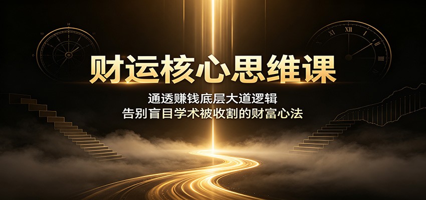 财运核心思维课:通透赚钱底层大道逻辑,告别盲目学术被收割的财富心法-副业网