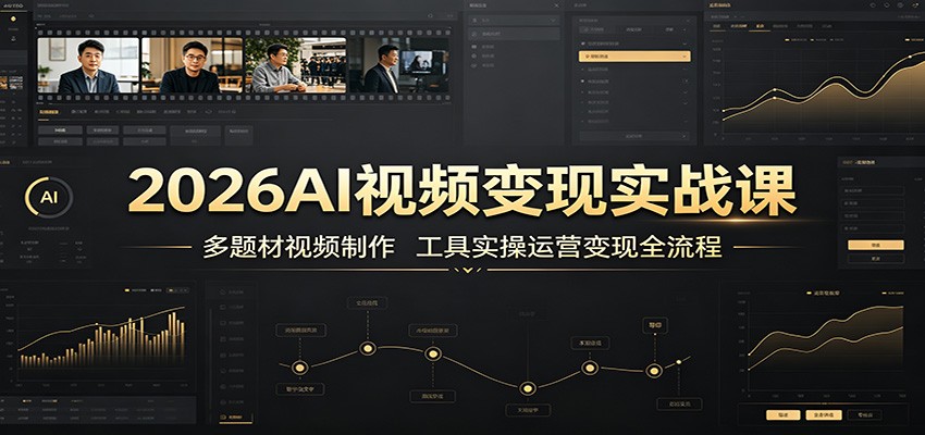 2026AI视频变现实战课：多题材视频制作，工具实操运营变现全流程-副业网