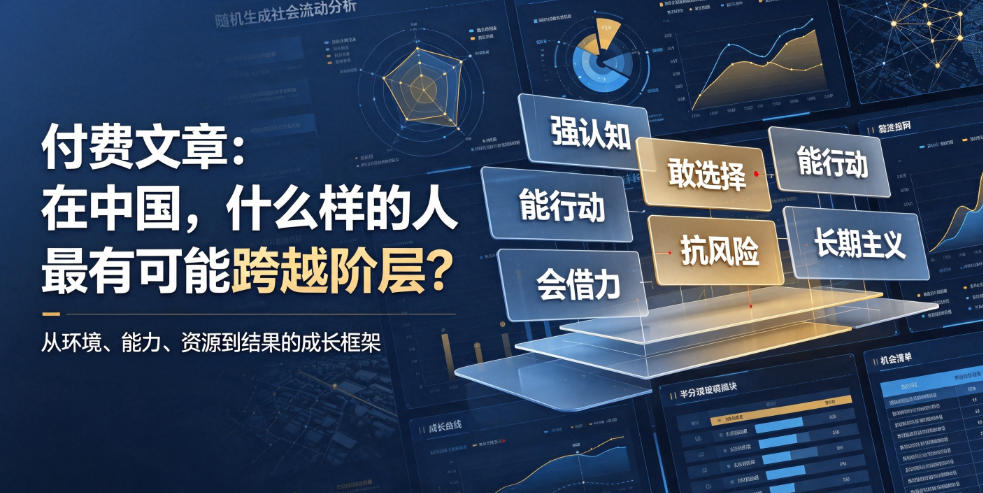 付费文章：在中国，什么样的人最有可能跨越阶层？-副业网