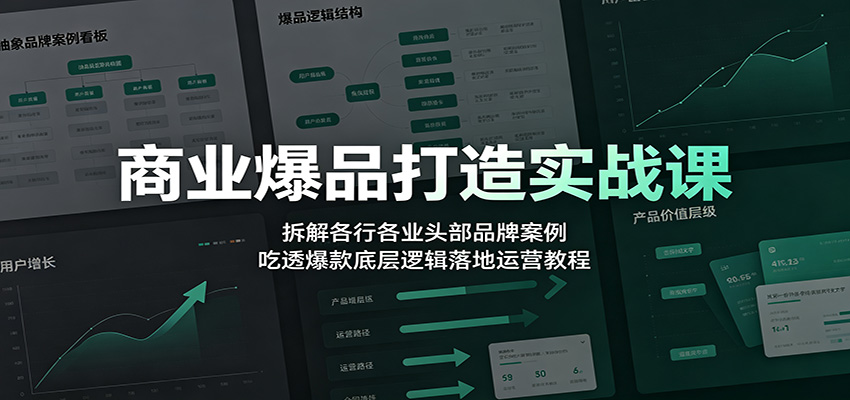商业爆品打造实战课：拆解各行各业头部品牌案例，吃透爆款底层逻辑落地运营教程-副业网