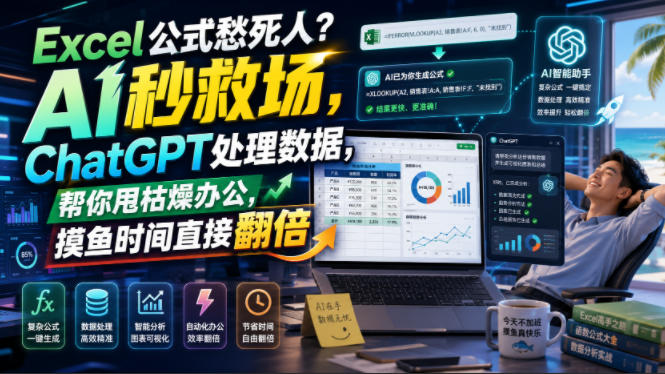 Excel公式愁死人？AI秒救场，ChatGPT处理数据，帮你甩枯燥办公，摸鱼时间直接翻倍【原创双语字幕】-副业网