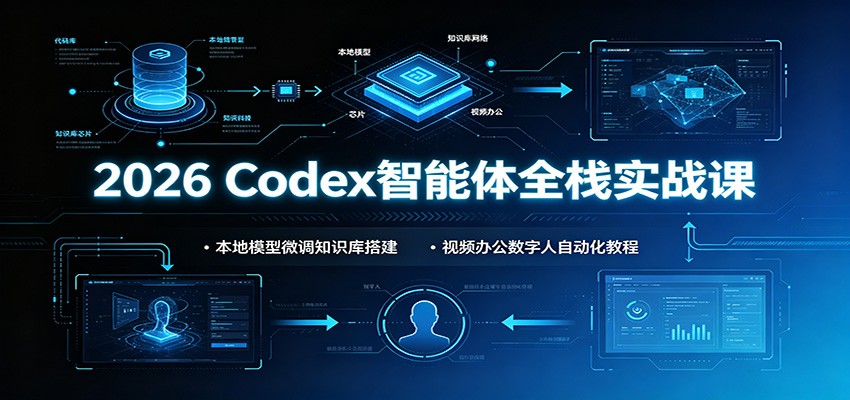 2026 Codex智能体全栈实战课:本地模型微调知识库搭建,视频办公数字人自动化教程-副业网