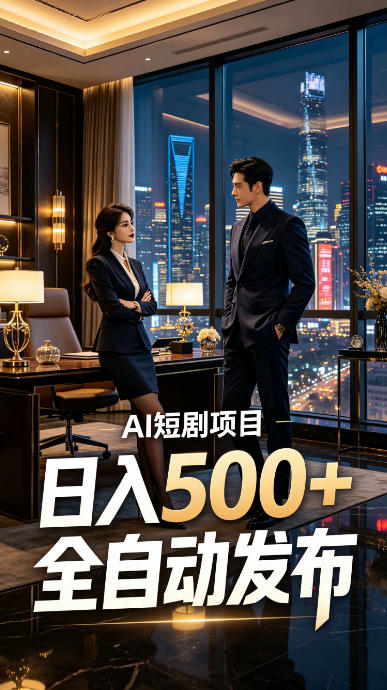 快手AI短剧自动发布，矩阵批量运营变现，轻资产副业项目，日入500+【揭秘】-副业网
