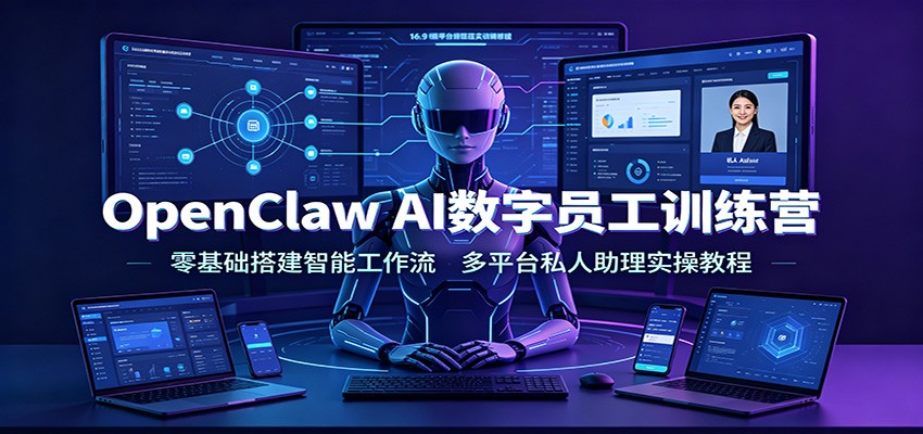 OpenClaw AI数字员工训练营:零基础搭建智能工作流,多平台私人助理实操教程-副业网