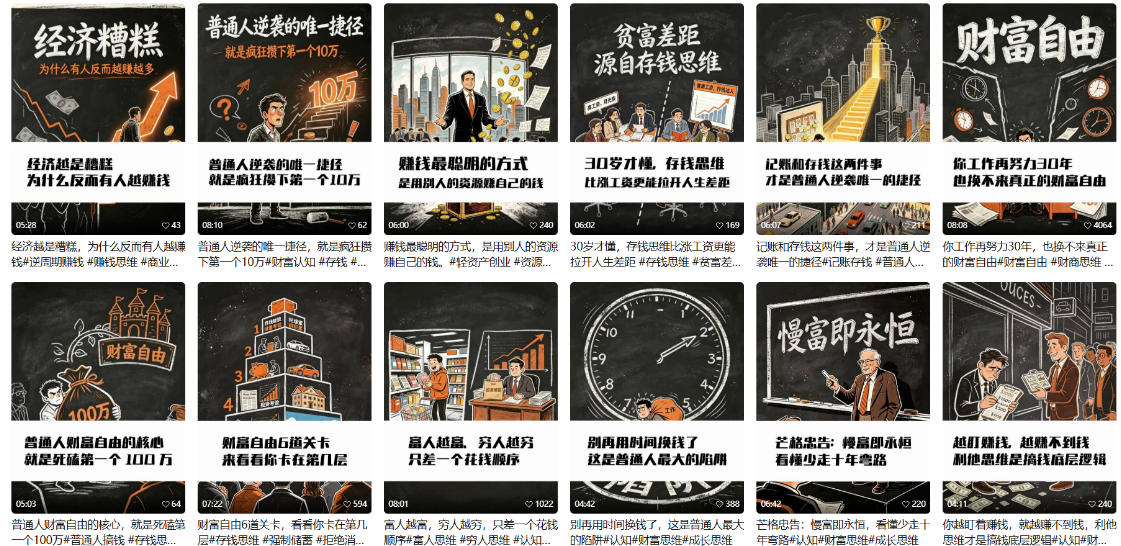 图片[2]-【AI书单】财富书籍图文解读玩法，一键直出，几十条视频，跑出1000单，全流程拆解，新手也可以上手-副业网
