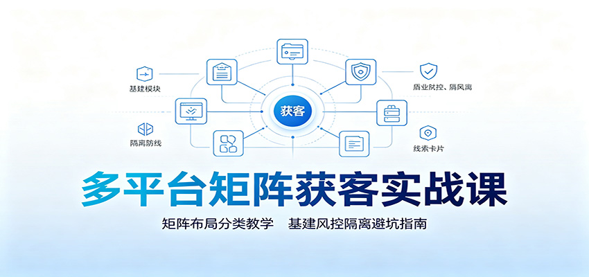 多平台矩阵获客实战课:矩阵布局分类教学,基建风控隔离避坑指南-副业网