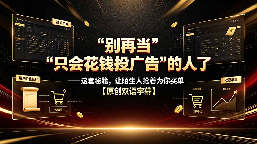 别再当“只会花钱投广告”的人了——这套秘籍，让陌生人抢着为你买单【原创双语字幕】-副业网