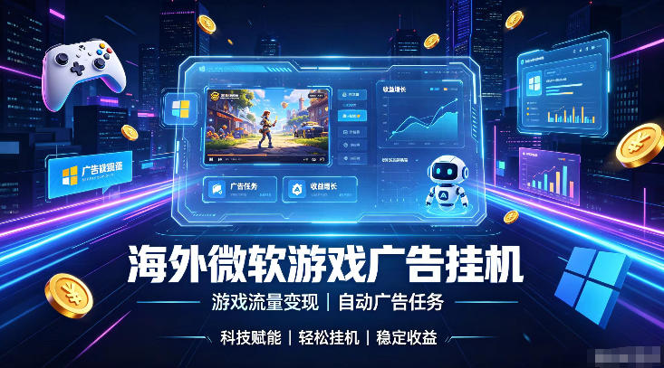 海外游戏广告自动挂G,轻资产海外副业风口,单设备稳定产出500+【揭秘】-副业网