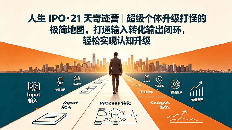 人生 IPO-21 天奇迹营|超级个体升级打怪的极简地图,打通输入转化输出闭环,轻松实现认知升级-副业网
