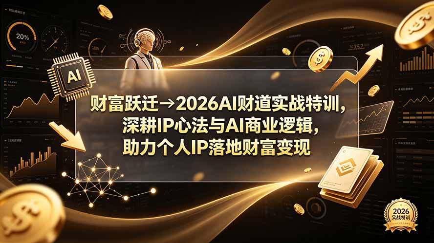 财富跃迁→2026AI财道实战特训，深耕IP心法与AI商业逻辑，助力个人IP落地财富变现-副业网