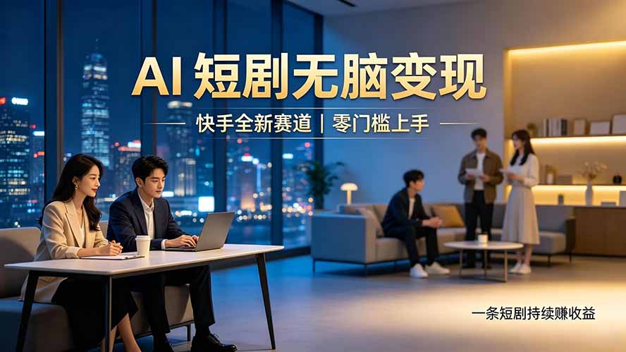 别乱找副业了,快手 AI 短剧零门槛长久被动增收-副业网