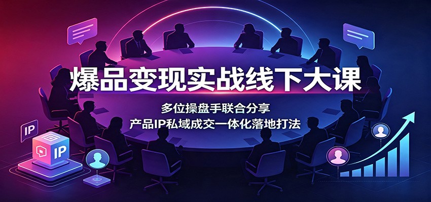 爆品变现实战线下大课:多位操盘手联合分享,产品IP私域成交一体化落地打法-副业网