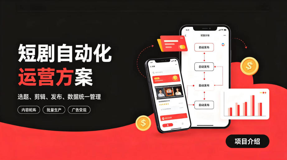快手全自动短剧矩阵项目|自动化分发,流量持续变现【揭秘】-副业网