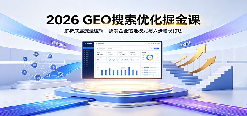 2026 GEO搜索优化掘金课:解析底层流量逻辑,拆解企业落地模式与六步增长打法-副业网