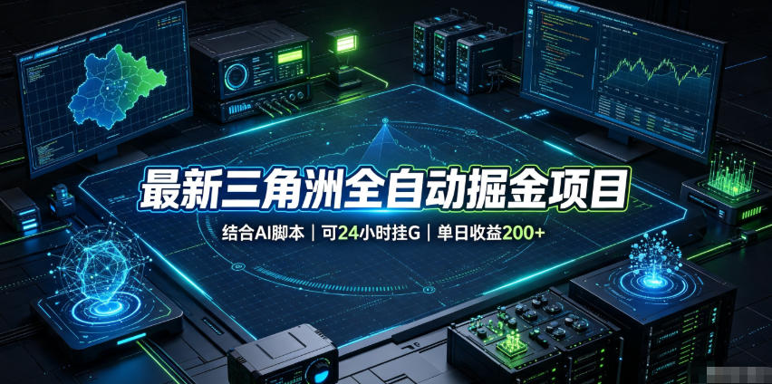 最新三角洲全自动掘金项目，结合AI脚本，可24小时挂G，单日收益200+【揭秘】-副业网
