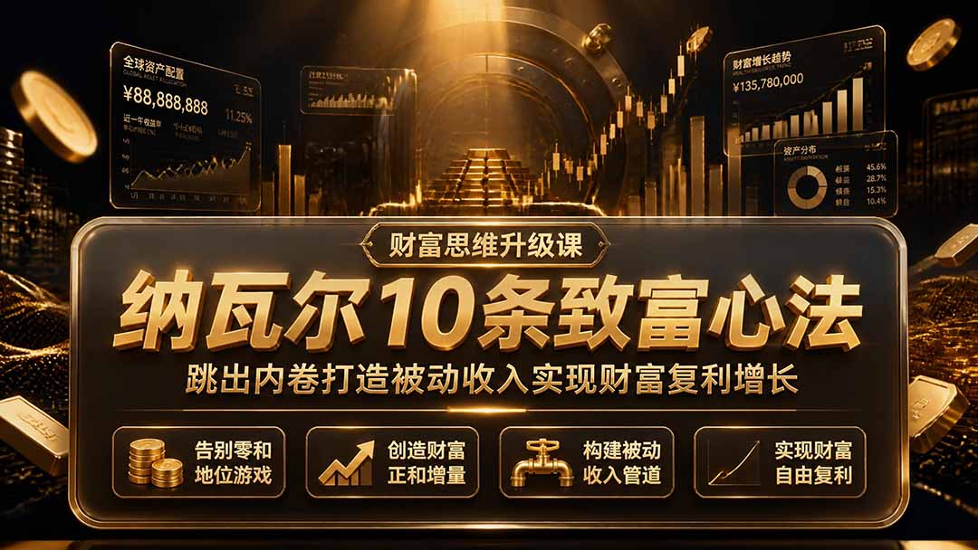 付费文章:纳瓦尔10条致富心法,跳出内卷打造被动收入实现财富复利增长-副业网