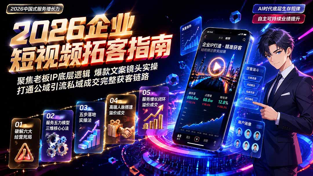 2026AI时代服务增长力实战课-无水印|五力模型三维心法教学,破解门店客源流失低价内卷实现长效业绩增长-副业网