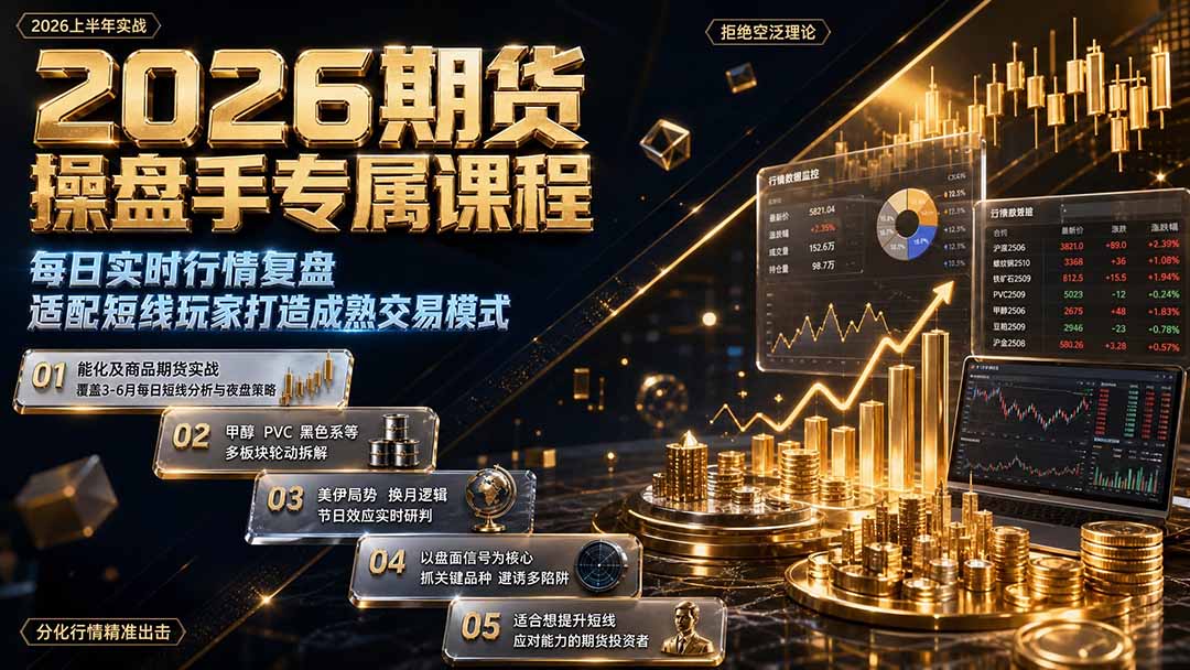 2026期货操盘手专属课程-更新8月,每日实时行情复盘,适配短线玩家打造成熟交易模式-副业网