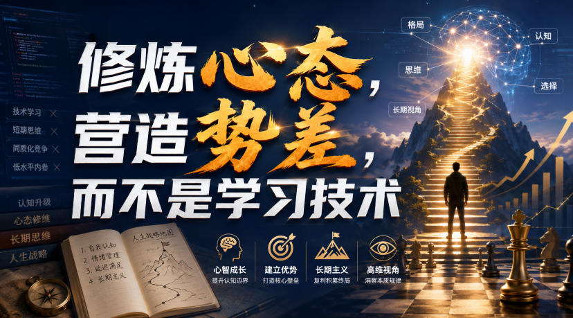 付费文章:修炼心态,营造势差,而不是学习技术-副业网