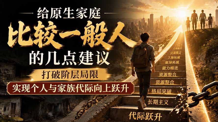 付费文章:给原生家庭比较一般人的几点建议,打破阶层局限,实现个人与家族代际向上跃升-副业网