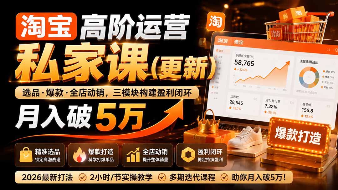 淘宝高阶运营私家课(更新26年-副业网
