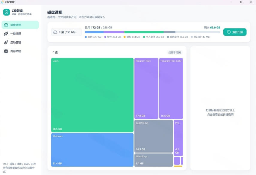 图片[3]-Windows超轻量的C盘管家！超级有特点，支持磁盘分析及清理提醒，2M大小体积，完全免费C盘管家-副业网