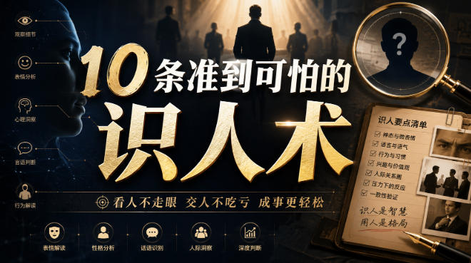 付费文章:10条准到可怕的识人术-副业网