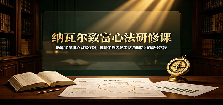 纳瓦尔致富心法研修课:拆解10条核心财富逻辑,理清不靠内卷实现被动收入的成长路径-副业网