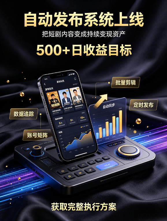 还在找靠谱线上副业?快手短剧项目,全程自动发布内容,不用熬夜做视频,轻松日入500+【揭秘】-副业网
