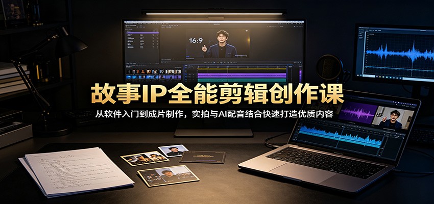 故事IP全能剪辑创作课:从软件入门到成片制作,实拍与AI配音结合快速打造优质内容-副业网