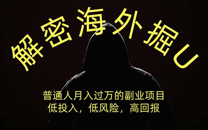 解密海外掘U,普通人月入过万的副业项目,低投入、低风险高回报,没有之一-副业网