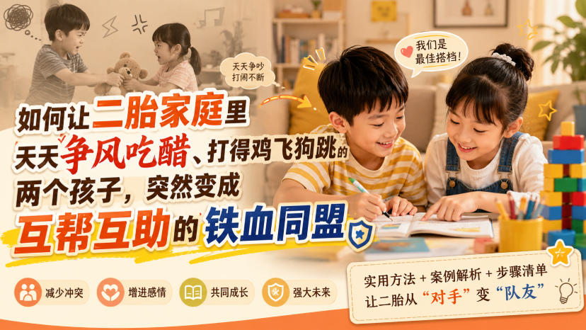 付费文章:如何让二胎家庭里天天争风吃醋、打得鸡飞狗跳的两个孩子,突然变成互帮互助的铁血同盟?-副业网