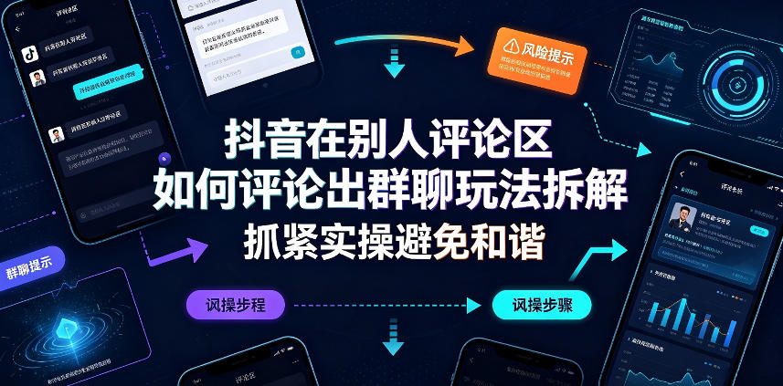 抖音在别人评论区如何评论出群聊玩法拆解,抓紧实操避免和谐-副业网