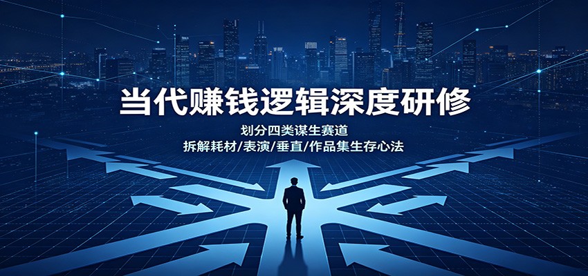 当代赚钱逻辑深度研修：划分四类谋生赛道，拆解耗材/表演/垂直/作品集生存心法-副业网